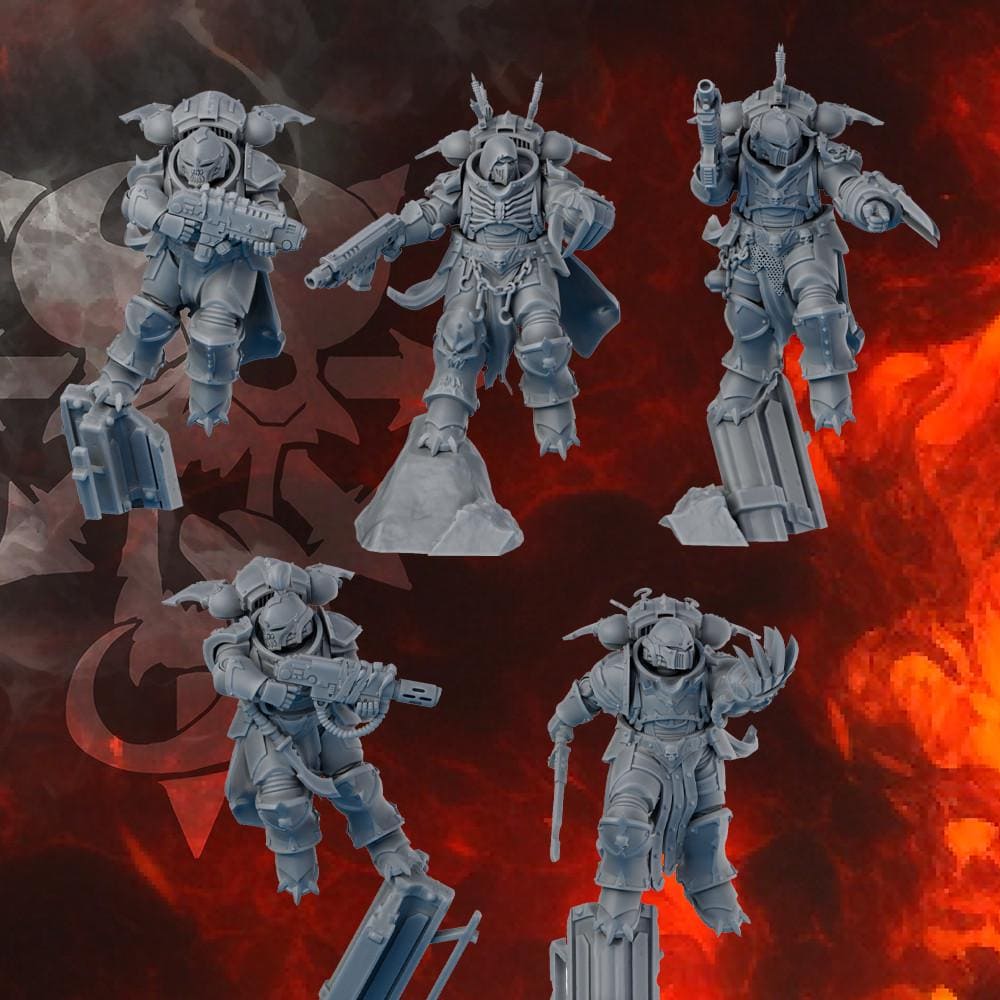 Indivisible Legion Warriors – Chaos Space Marines Proxy, DakkaDakka – 3D printed 16K resin miniature – photo 5 of 8