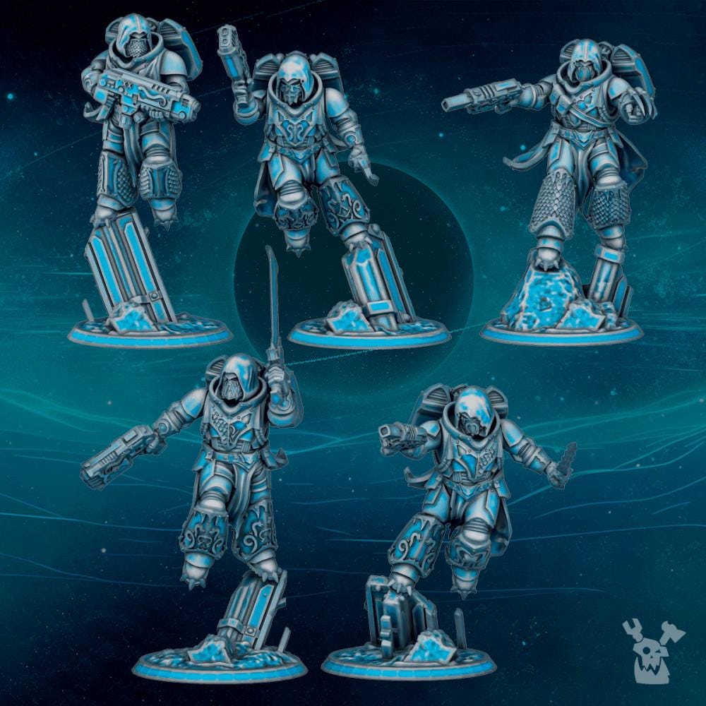 Scylla Assault Brothers Squad Kit – Alpha Legion Proxy, DakkaDakka – 3D printed 16K resin miniature – photo 4 of 6