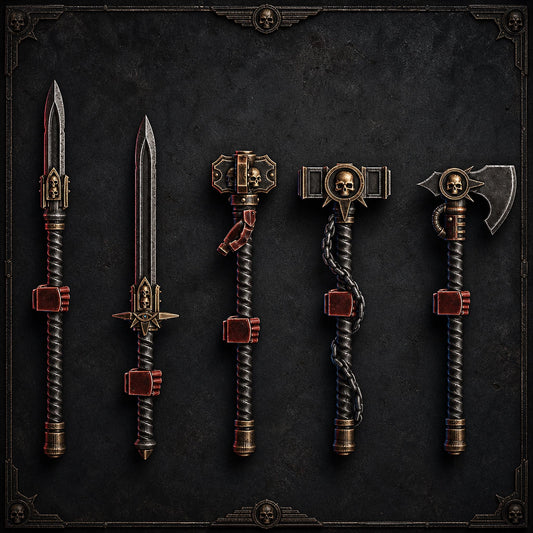 Warden Melee Weapons Set of 5 – Black Templars Compatible Bits, DakkaDakka – 3D printed 16K resin bits – main photo