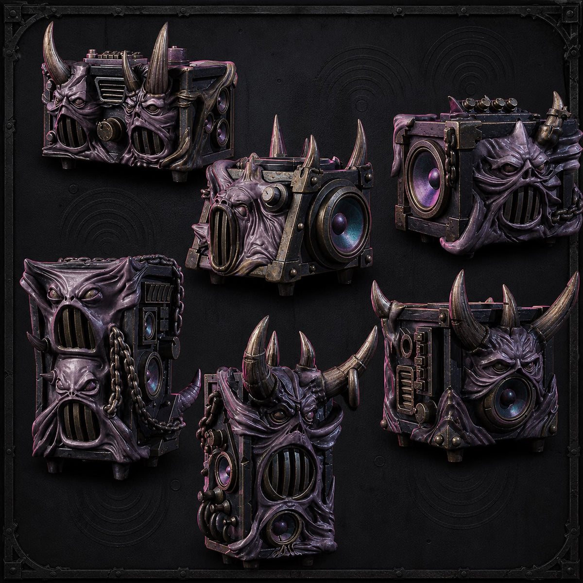 Noise Blasters Chaos Scatter Terrain Set of 6 – Chaos Proxy, Wargame Exclusive – 3D printed 16K resin miniature – main photo