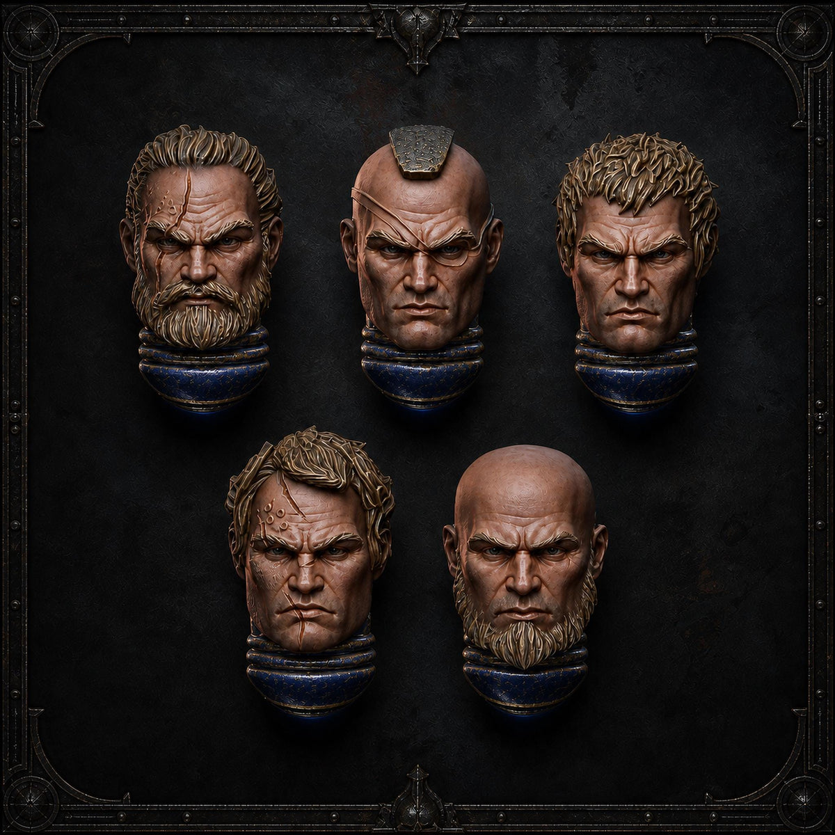Legio Prima Victrix Princeps Cohorte Heads #1 – Ultramarines Compatible Bits, DakkaDakka – 16K resin bits – main photo