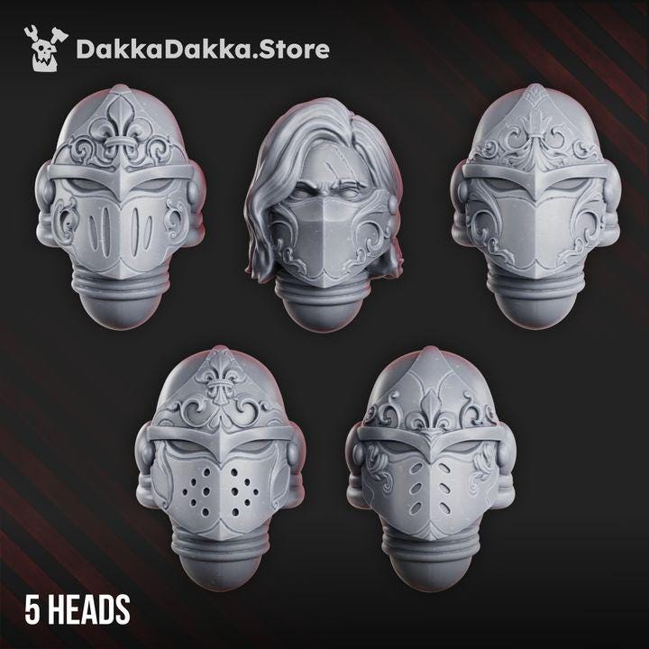 War Sisters Valiant Heart Heads – Adepta Sororitas Compatible Bits, DakkaDakka – 3D printed 16K resin bits – photo 3 of 4