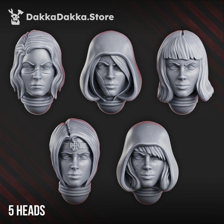 War Sisters Great Martyrs Heads – Adepta Sororitas Compatible Bits, DakkaDakka – 3D printed 16K resin bits – photo 3 of 4