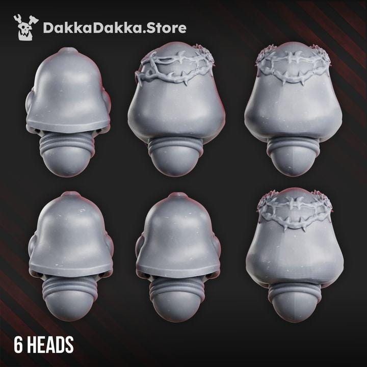 War Sisters Bloody Rose Helmets – Adepta Sororitas Compatible Bits, DakkaDakka – 3D printed 16K resin bits – photo 4 of 4