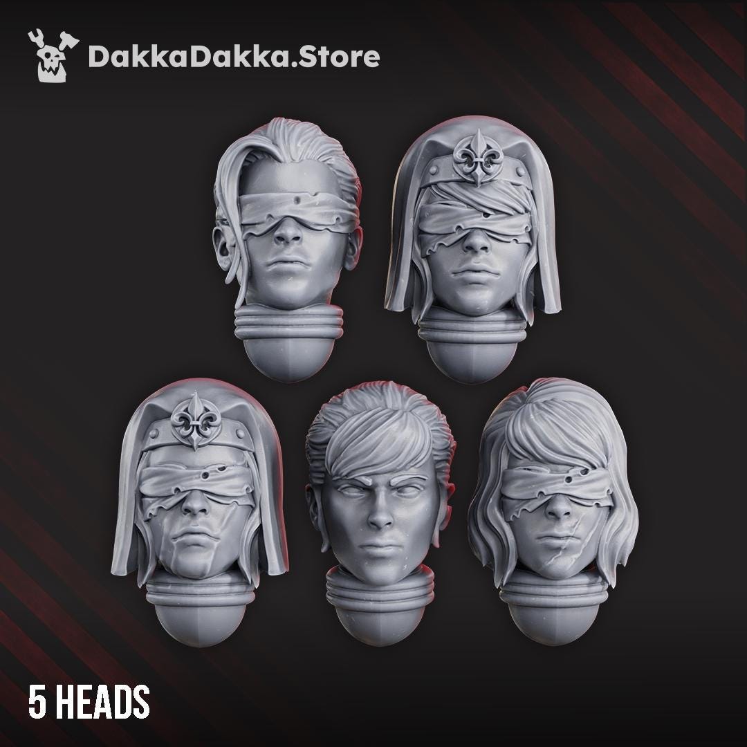 War Sisters Poenitentiam Heads – Adepta Sororitas Compatible Bits, DakkaDakka – 3D printed 16K resin bits – photo 3 of 4