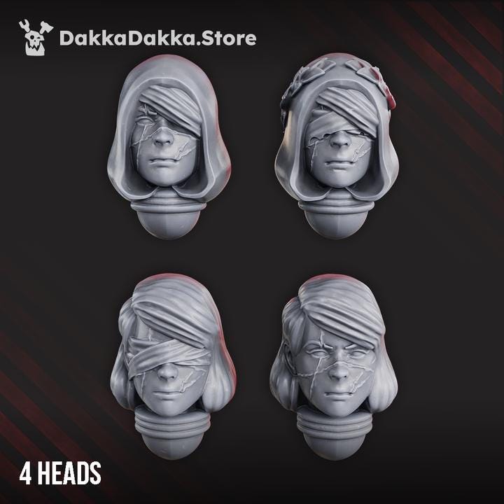 Sisterhood Conversion Heads – Adepta Sororitas Compatible Bits, DakkaDakka – 3D printed 16K resin bits – photo 2 of 2