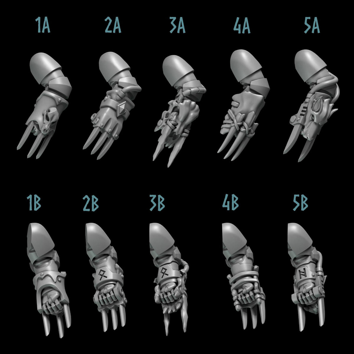 Primal Hounds Claws – Space Wolves Compatible Bits, GreyTide Studio – 3D printed 16K resin bits – photo 2 of 2