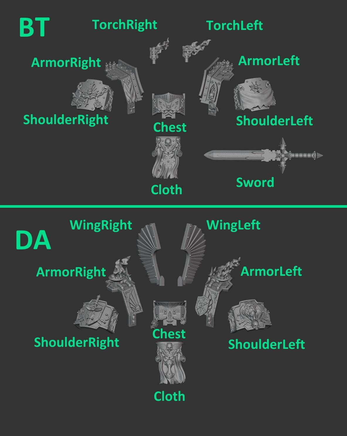 Eternal Pilgrims Upgrade kits for Ancient Armor Big War Robot – Dark Angels Compatible Bits, GreyTide Studio – photo 2 of 2