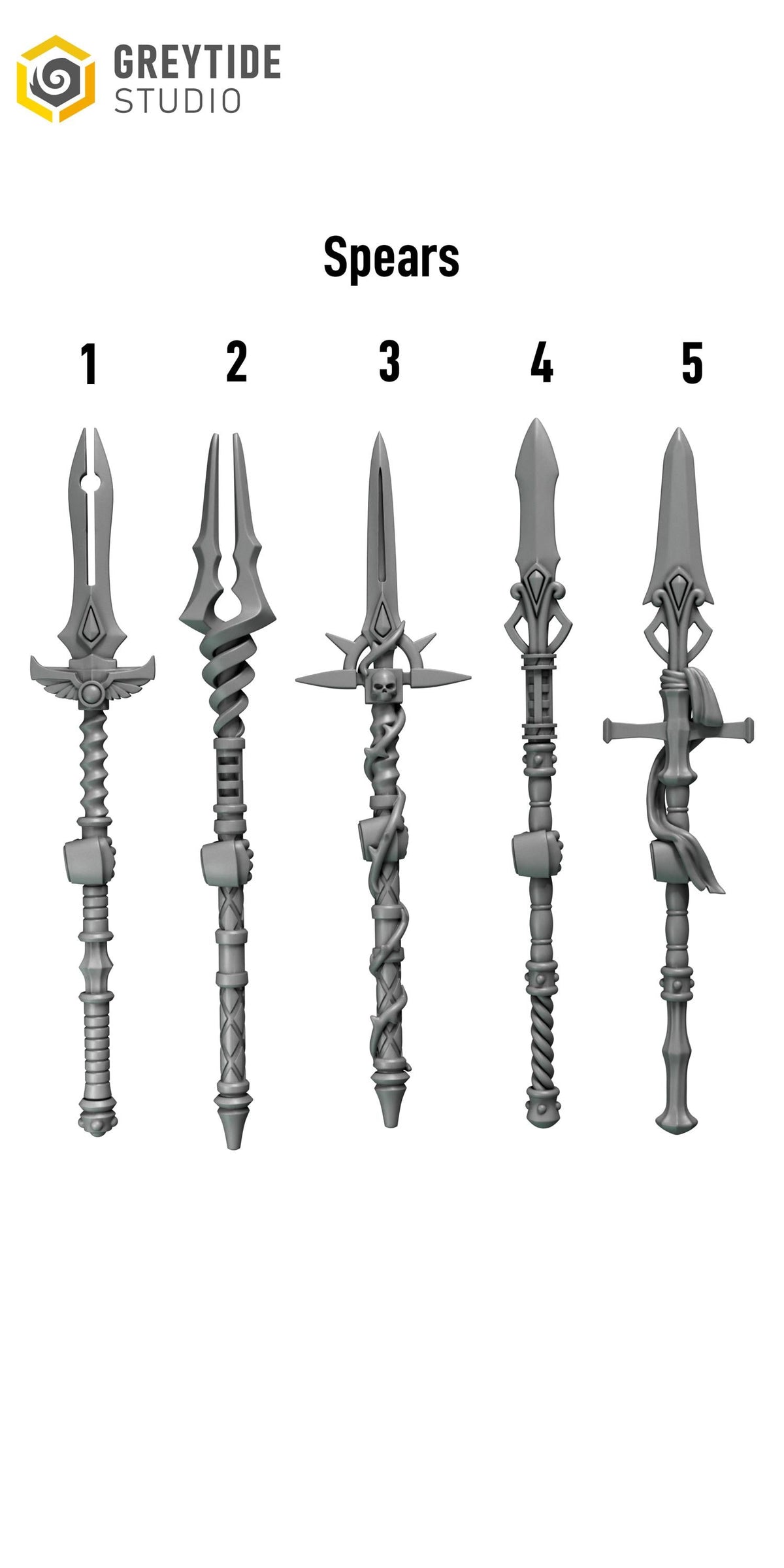 Crimson Lords Spears – Blood Angels Compatible Bits, GreyTide Studio – 3D printed 16K resin bits – photo 3 of 3
