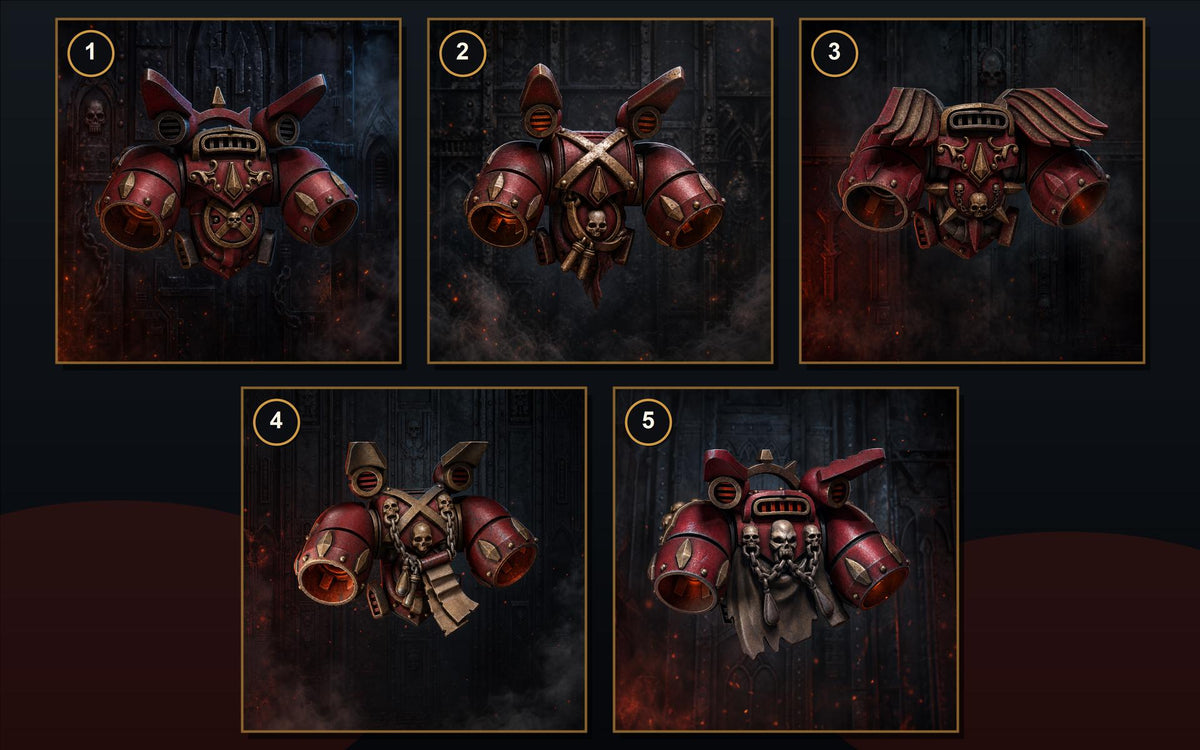 Crimson Lords Jetpacks #1 – Blood Angels Compatible Bits, GreyTide Studio – 3D printed 16K resin bits – main photo