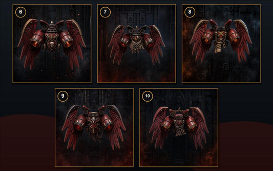 Crimson Lords Winged Jetpacks #2 – Blood Angels Compatible Bits, GreyTide Studio – 3D printed 16K resin bits – main photo