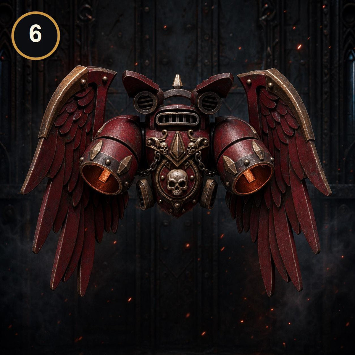 Crimson Lords Winged Jetpacks #2 – Blood Angels Compatible Bits, GreyTide Studio – 3D printed 16K resin bits – photo 3 of 7