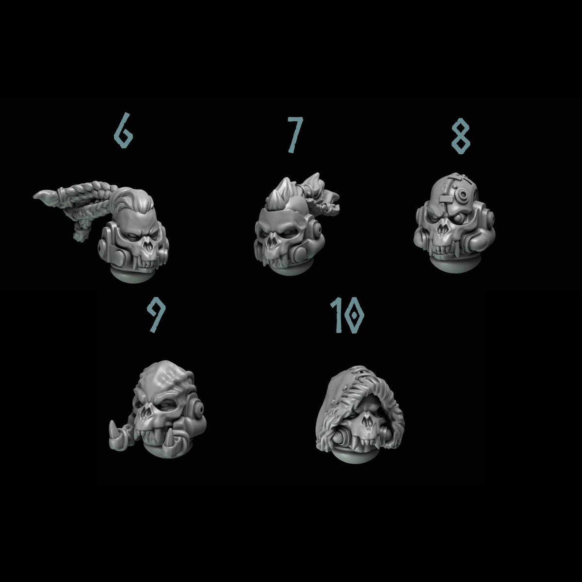 Primal Hounds Heads #2 – Space Wolves Compatible Bits, GreyTide Studio – 3D printed 16K resin bits – photo 2 of 3
