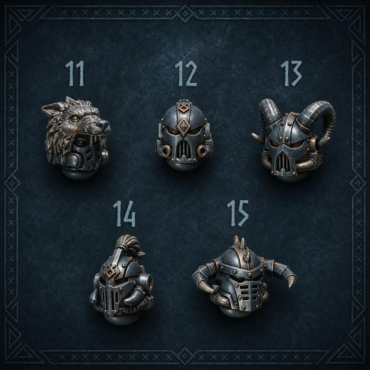 Primal Hounds Heads #3 – Space Wolves Compatible Bits, GreyTide Studio – 3D printed 16K resin bits – main photo