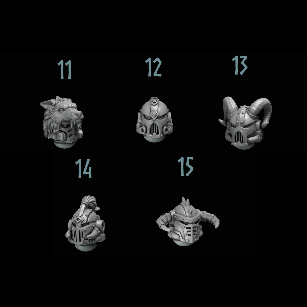 Primal Hounds Heads #3 – Space Wolves Compatible Bits, GreyTide Studio – 3D printed 16K resin bits – photo 2 of 3