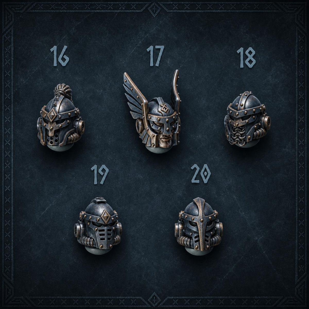 Primal Hounds Heads #4 – Space Wolves Compatible Bits, GreyTide Studio – 3D printed 16K resin bits – main photo
