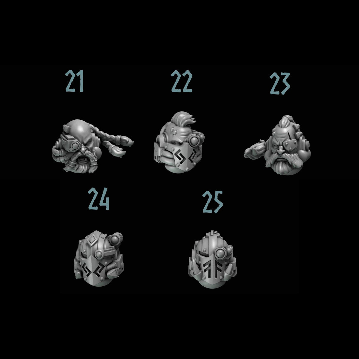 Primal Hounds Heads #5 – Space Wolves Compatible Bits, GreyTide Studio – 3D printed 16K resin bits – photo 2 of 3