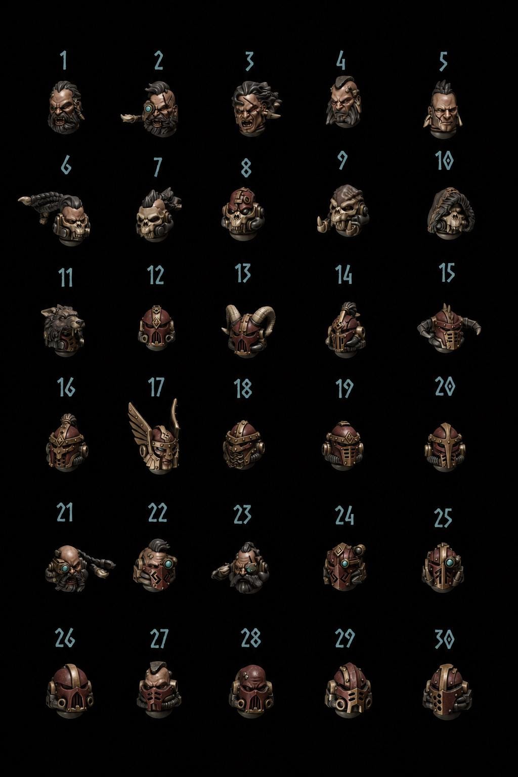 Primal Hounds Heads #5 – Space Wolves Compatible Bits, GreyTide Studio – 3D printed 16K resin bits – photo 3 of 3