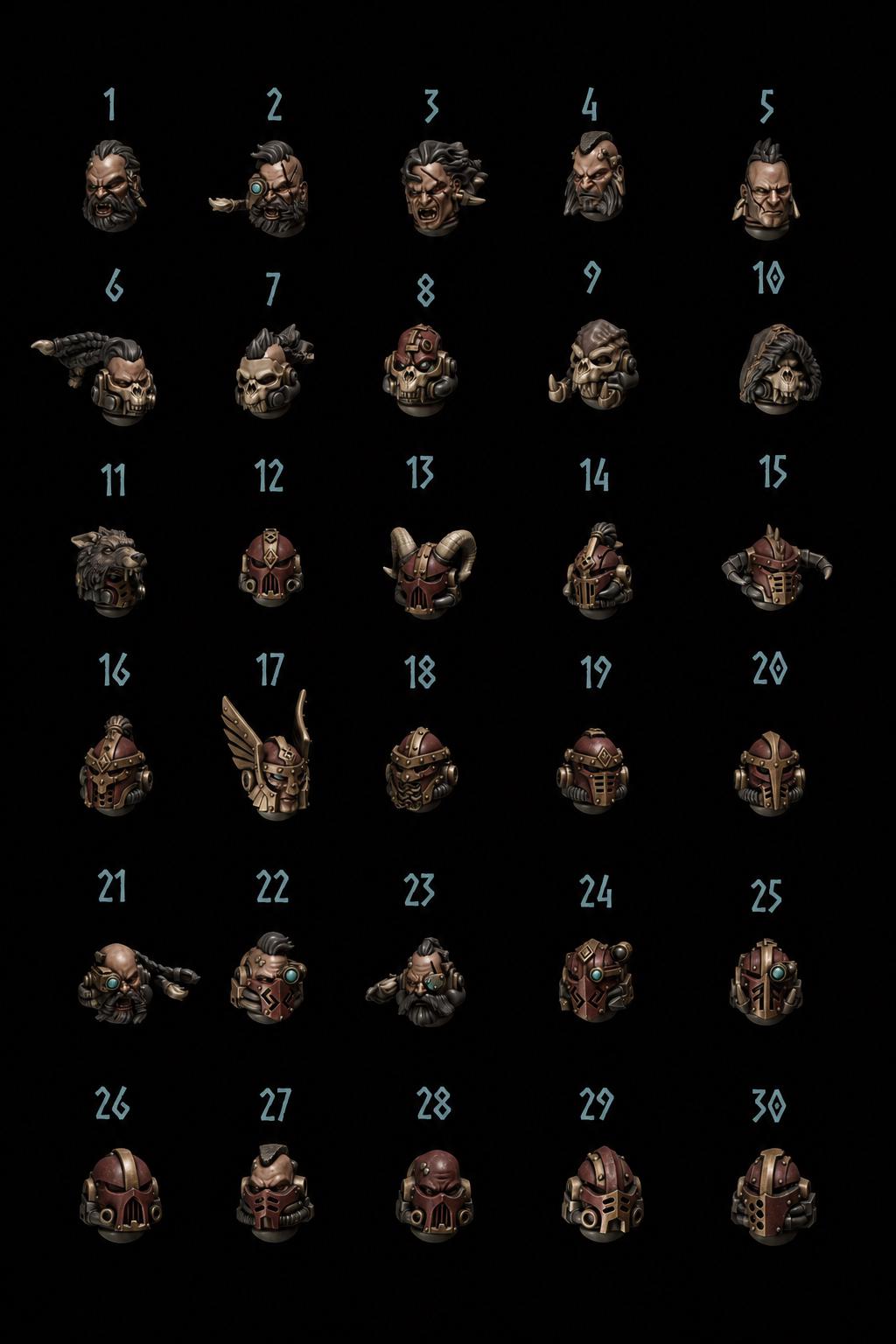 Primal Hounds Heads #6 – Space Wolves Compatible Bits, GreyTide Studio – 3D printed 16K resin bits – photo 3 of 3