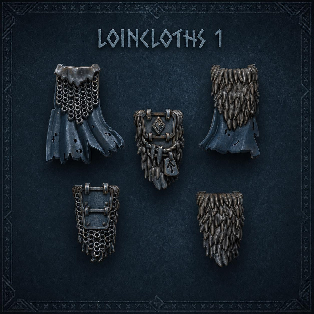 Primal Hounds Loincloths #1 – Space Wolves Compatible Bits, GreyTide Studio – 3D printed 16K resin bits – main photo