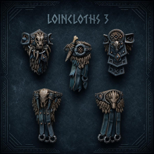 Primal Hounds Loincloths #3 – Space Wolves Compatible Bits, GreyTide Studio – 3D printed 16K resin bits – main photo