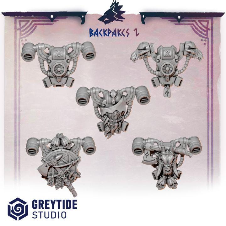 Primal Hounds Backpacks #2 – Space Wolves Compatible Bits, GreyTide Studio – 3D printed 16K resin bits – photo 2 of 3