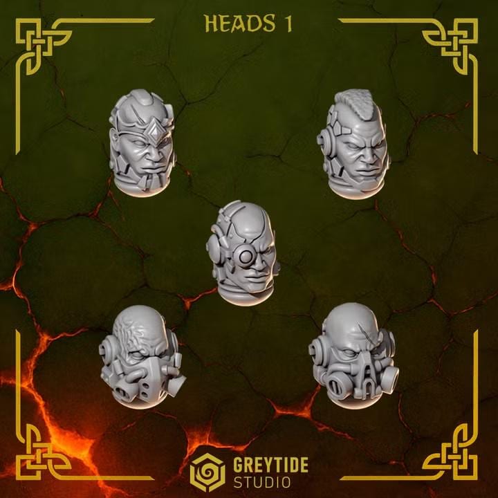 Anvil Wardens Heads 1 – Salamanders Compatible Bits, GreyTide Studio – 3D printed 16K resin bits – photo 2 of 2