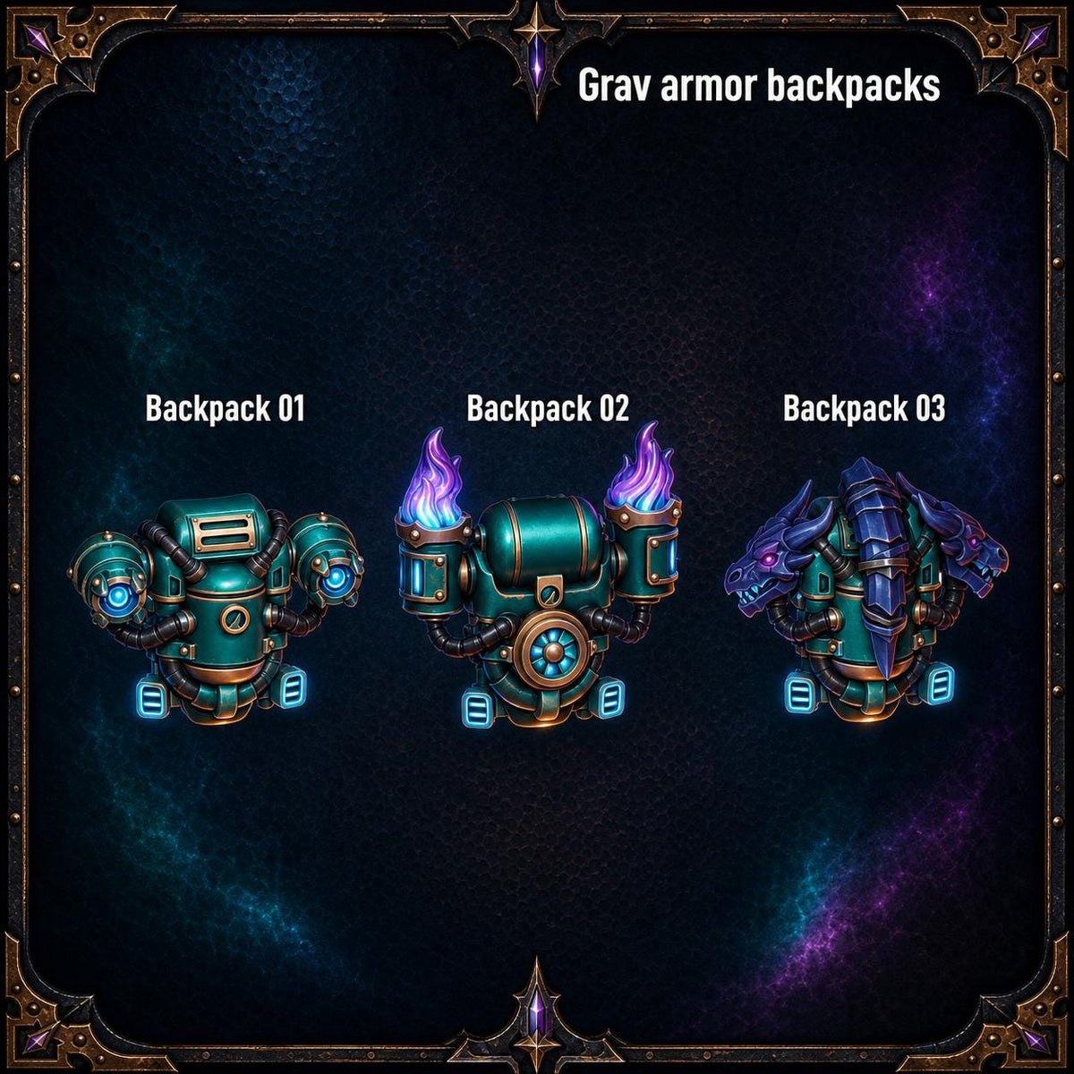 Anvil Wardens Grav Armor Backpacks – Salamanders Compatible Bits, GreyTide Studio – 3D printed 16K resin bits – main photo