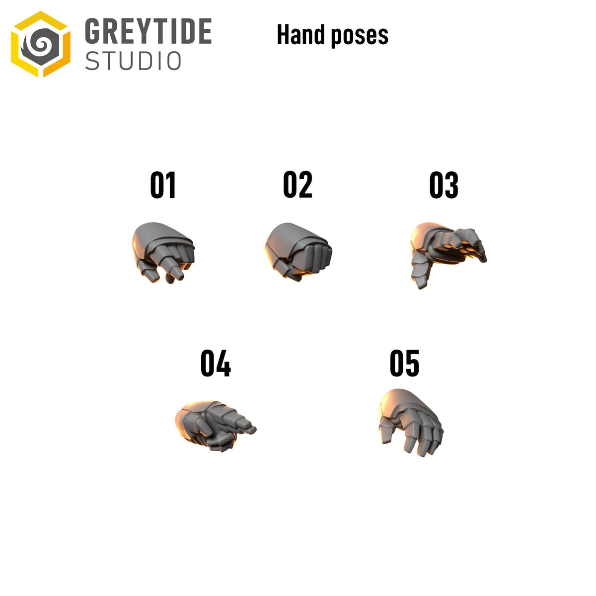 Anvil Wardens Hands Poses – Salamanders Compatible Bits, GreyTide Studio – 3D printed 16K resin bits – photo 2 of 2