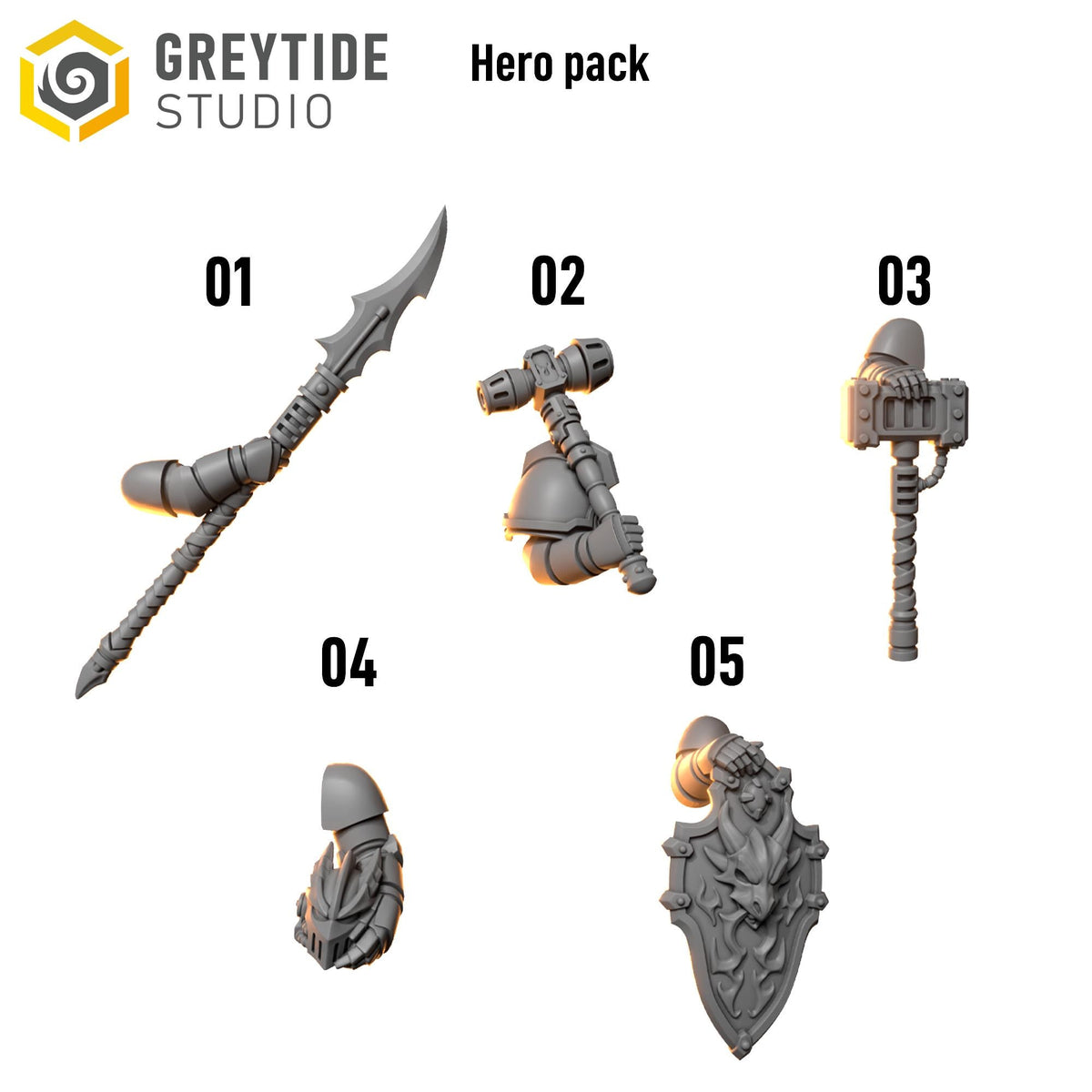 Anvil Wardens Heroc Pack – Salamanders Compatible Bits, GreyTide Studio – 3D printed 16K resin bits – photo 2 of 2