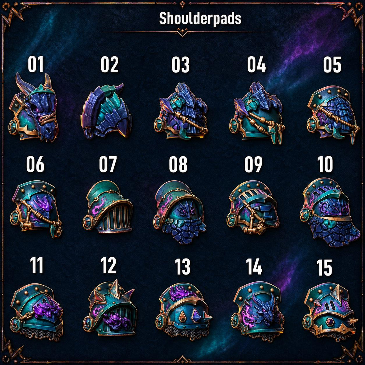 Anvil Wardens Shoulderpads 2 – Salamanders Compatible Bits, GreyTide Studio – 3D printed 16K resin bits – photo 3 of 3