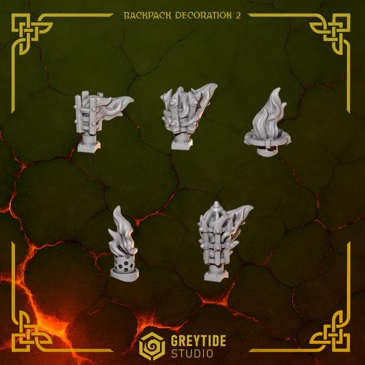 Anvil Wardens Backpack Decoration 2 – Salamanders Compatible Bits, GreyTide Studio – 3D printed 16K resin bits – photo 2 of 3
