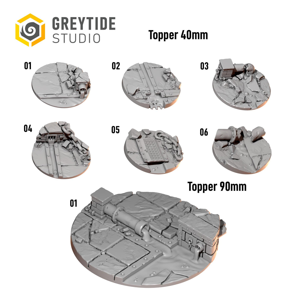 Anvil Wardens Toppers 40mm/90mm – Salamanders Compatible Bits, GreyTide Studio – 3D printed 16K resin bits – photo 2 of 2