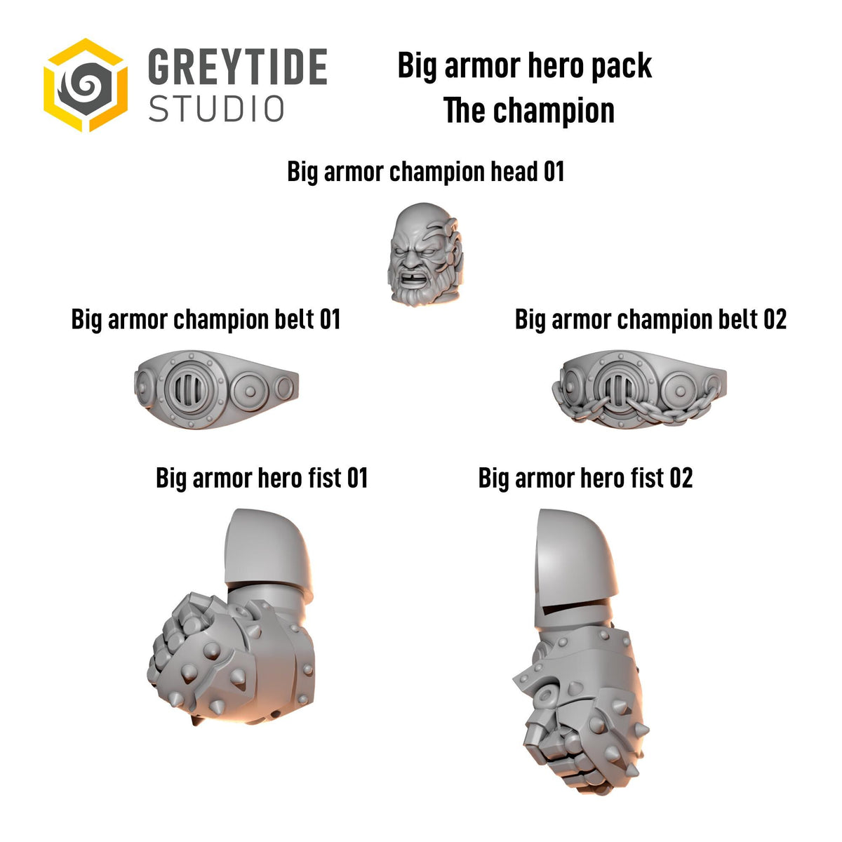 Anvil Wardens The Champion – Salamanders Compatible Bits, GreyTide Studio – 3D printed 16K resin bits – photo 2 of 2