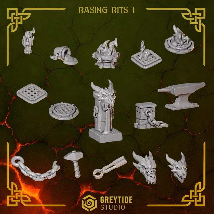 Anvil Wardens Basing Bits 1 – Salamanders Compatible Bits, GreyTide Studio – 3D printed 16K resin bits – photo 2 of 2