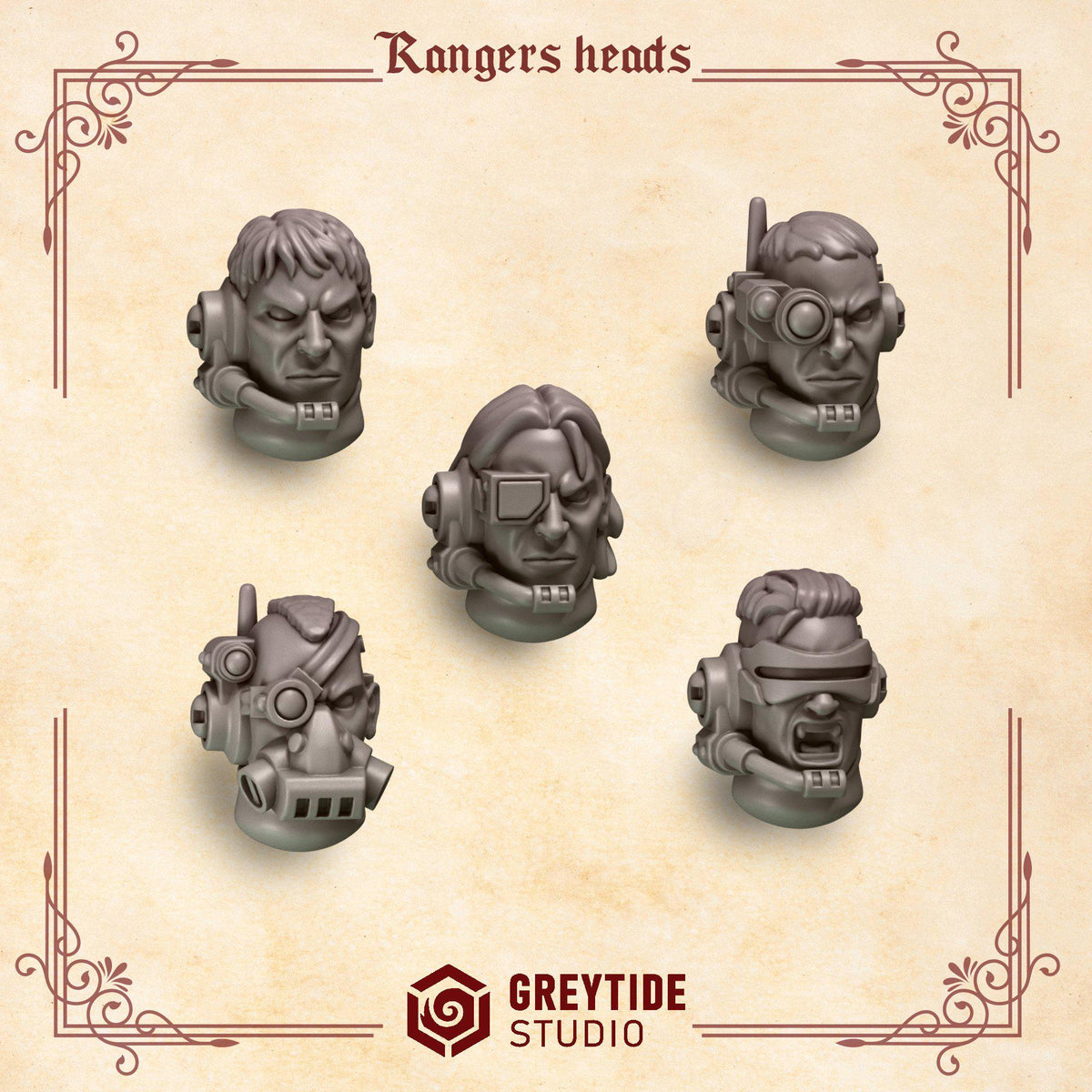 Crimson Lords Ranger shoulderpads – Blood Angels Compatible Bits, GreyTide Studio – 3D printed 16K resin bits – photo 2 of 2