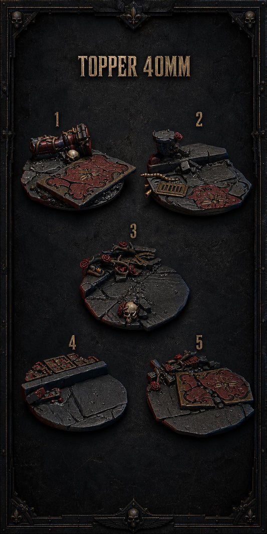 Crimson Lords Toppers 40mm – Blood Angels Compatible Bits, GreyTide Studio – 3D printed 16K resin bits – main photo