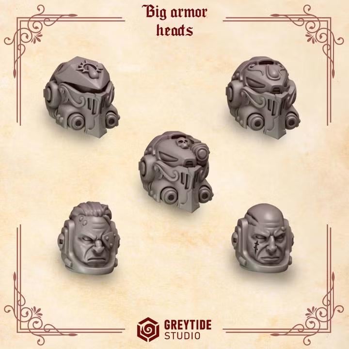 Crimson Lords Big armor – Blood Angels Compatible Bits, GreyTide Studio – 3D printed 16K resin bits – photo 2 of 2