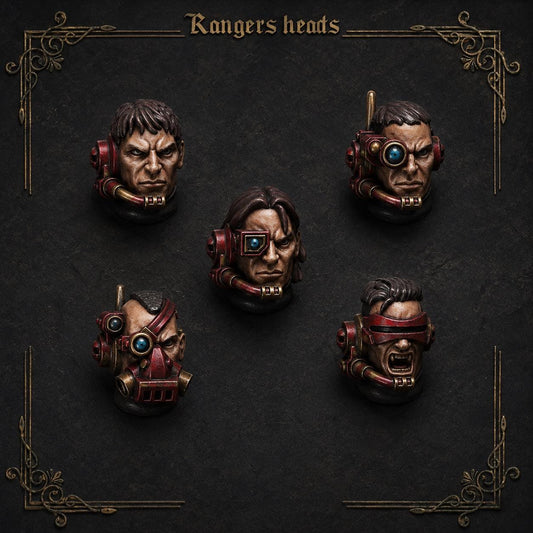 Crimson Lords Ranger shoulderpads – Blood Angels Compatible Bits, GreyTide Studio – 3D printed 16K resin bits – main photo