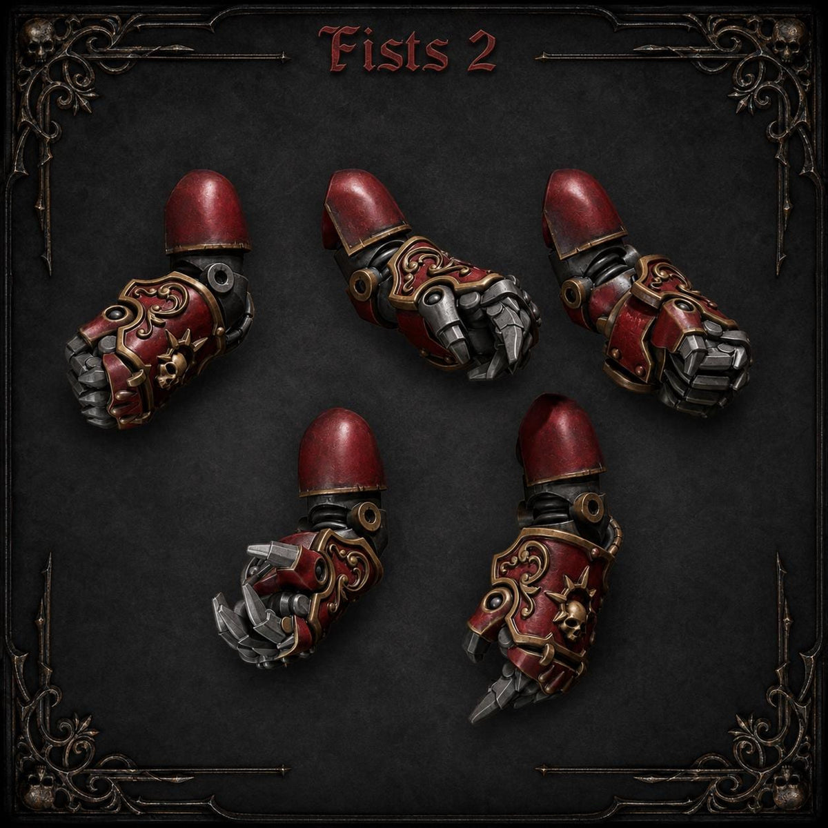 Crimson Lords Power fists #2 – Blood Angels Compatible Bits, GreyTide Studio – 3D printed 16K resin bits – main photo