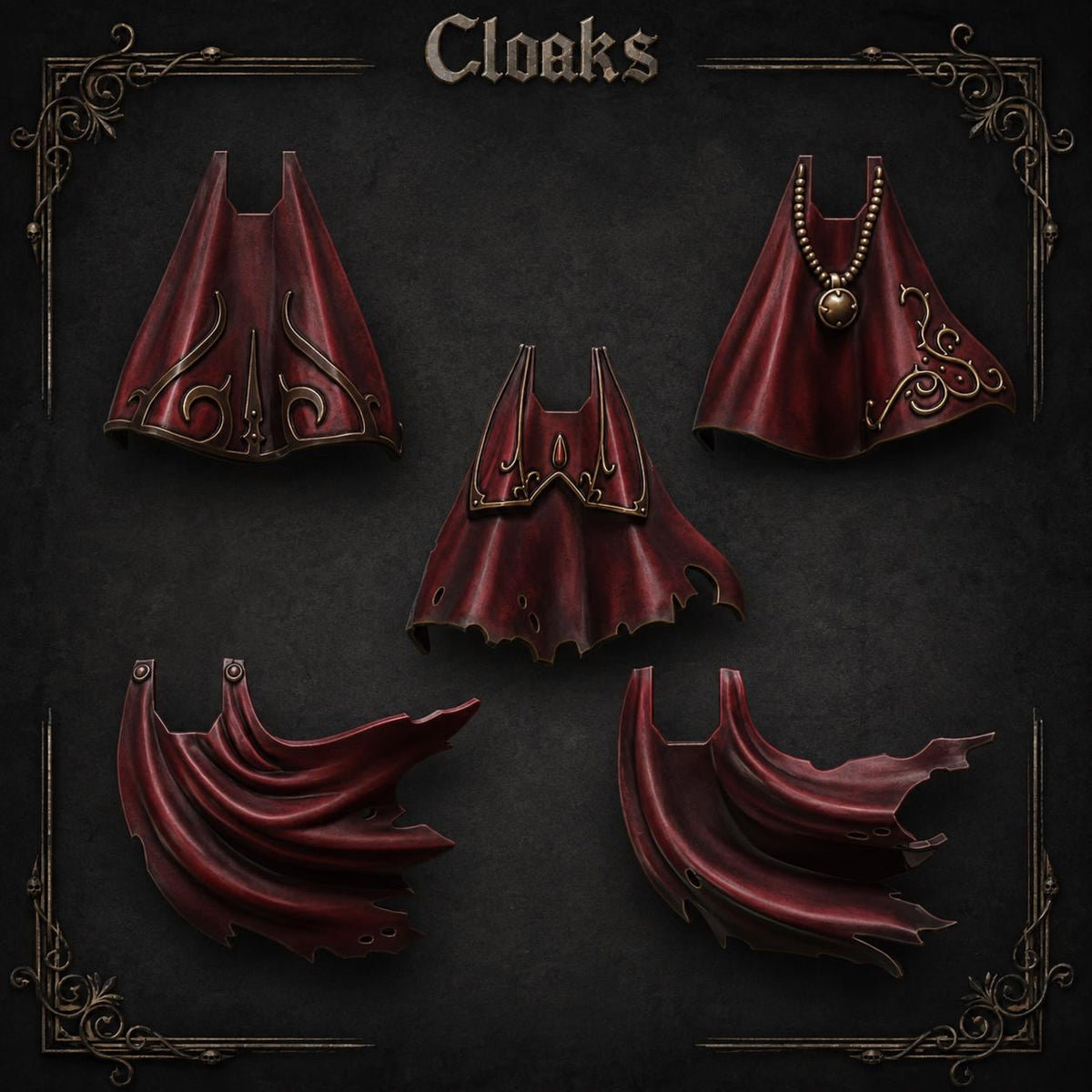 Crimson Lords Capes – Blood Angels Compatible Bits, GreyTide Studio – 3D printed 16K resin bits – main photo
