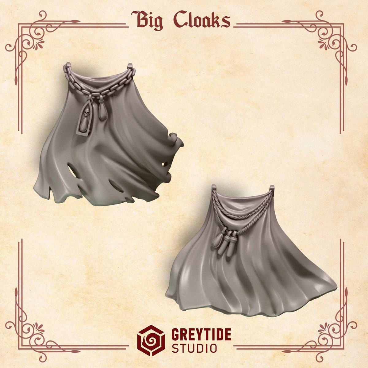 Crimson Lords Big cloaks – Blood Angels Compatible Bits, GreyTide Studio – 3D printed 16K resin bits – photo 3 of 3