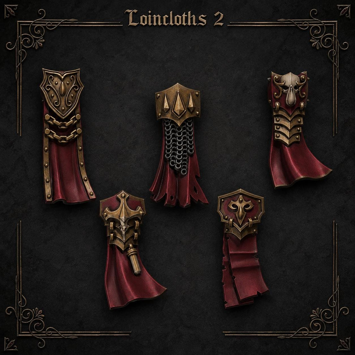 Crimson Lords Loincloths #2 – Blood Angels Compatible Bits, GreyTide Studio – 3D printed 16K resin bits – photo 2 of 4