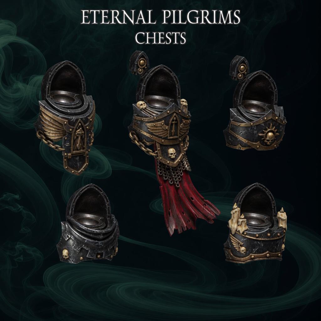 Eternal Pilgrims Termi pack Chests – Dark Angels Compatible Bits, GreyTide Studio – 3D printed 16K resin bits – main photo
