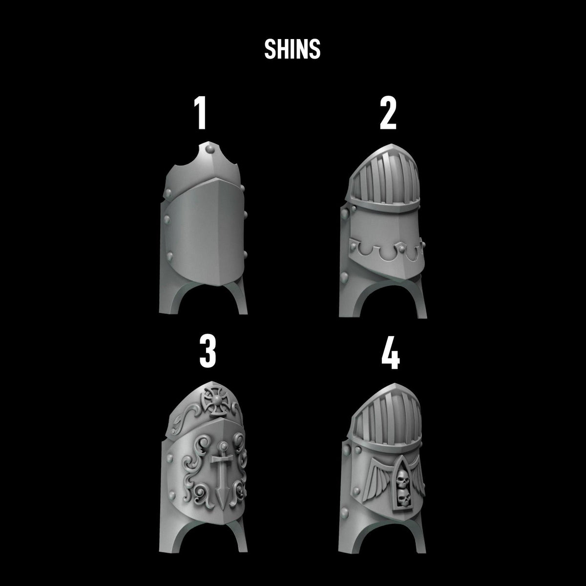 Eternal Pilgrims Termi pack Gorgets & shins – Dark Angels Compatible Bits, GreyTide Studio – 16K resin bits – photo 2 of 3