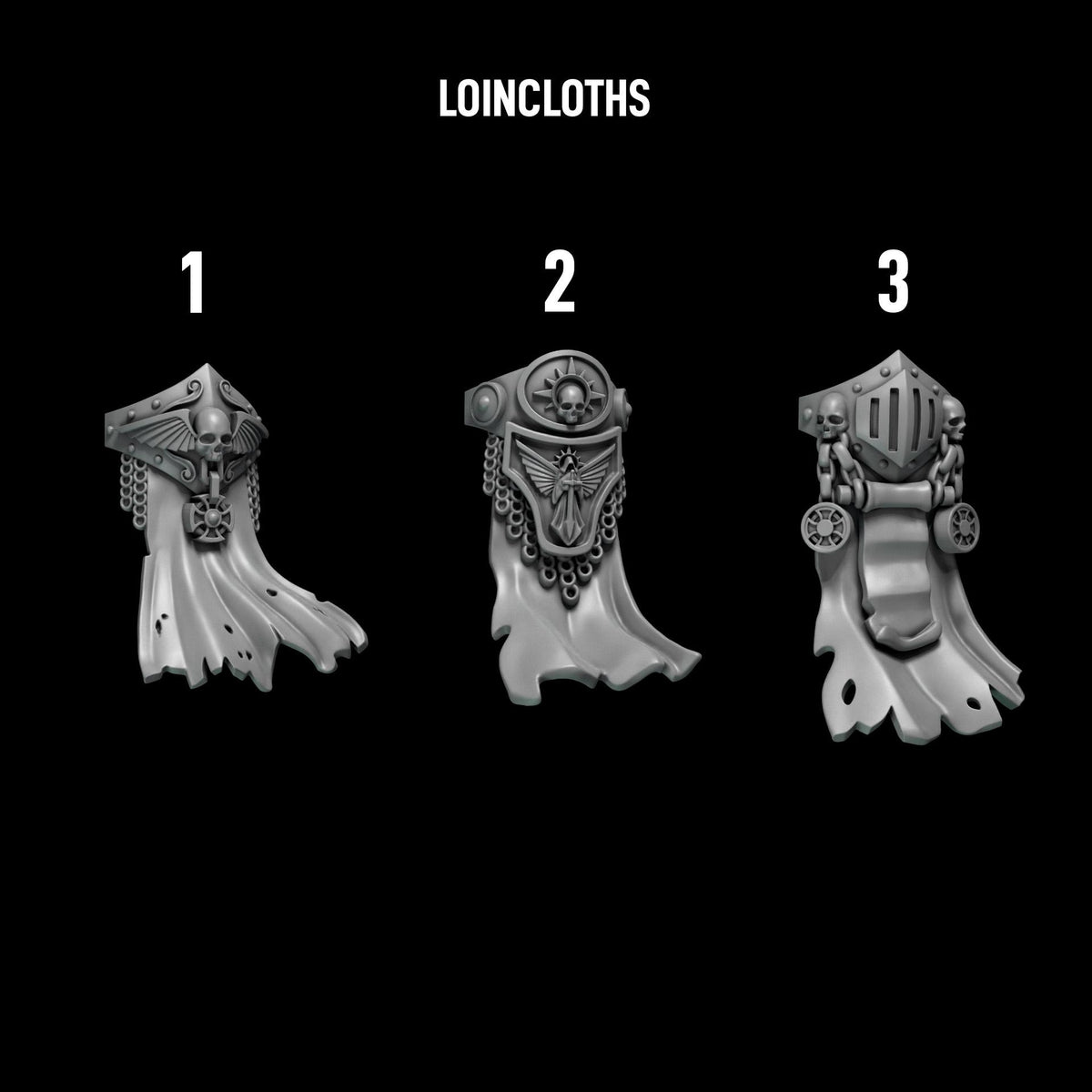 Eternal Pilgrims Termi pack Loincloths – Dark Angels Compatible Bits, GreyTide Studio – 16K resin bits – photo 2 of 2