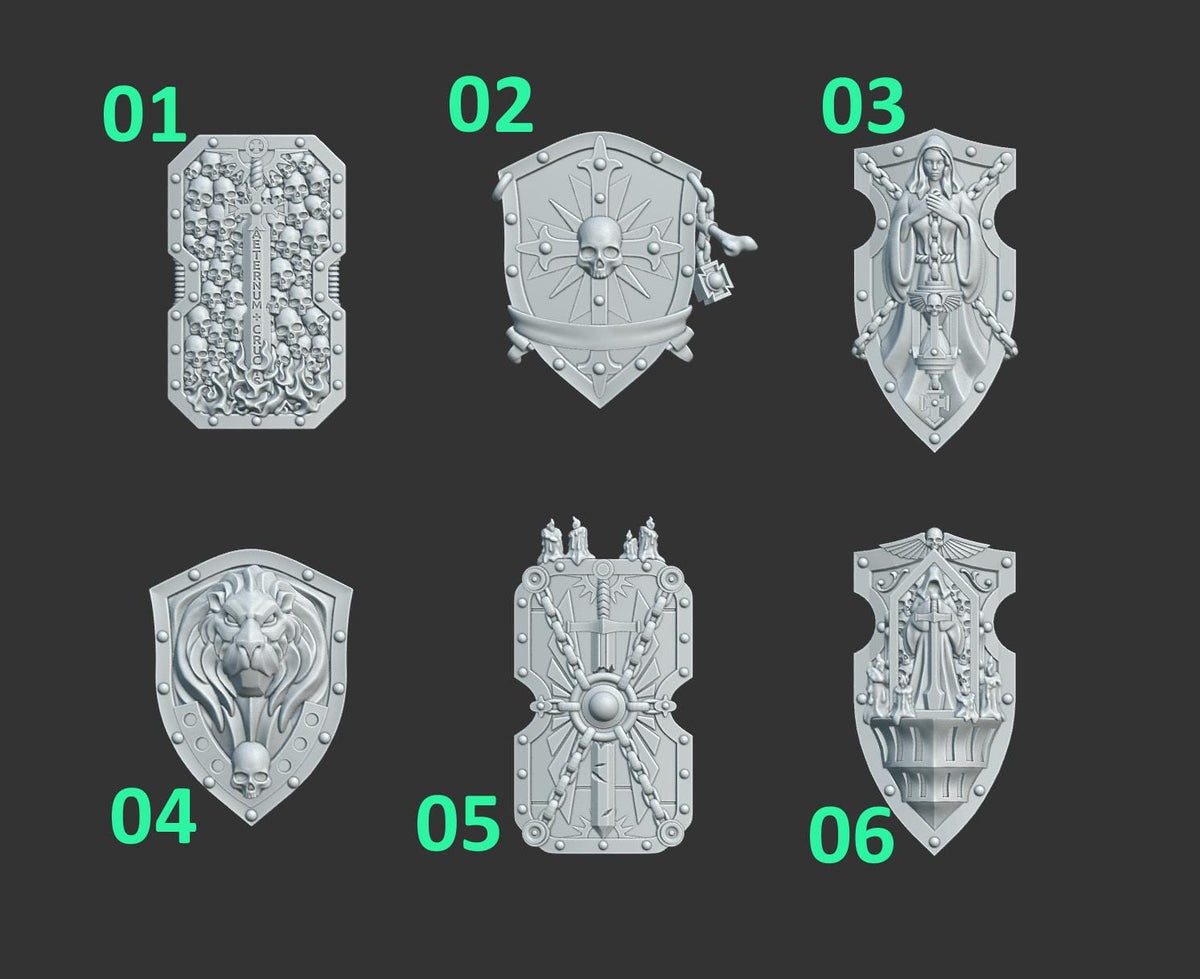 Eternal Pilgrims Shields – Dark Angels Compatible Bits, GreyTide Studio – 3D printed 16K resin bits – photo 2 of 2