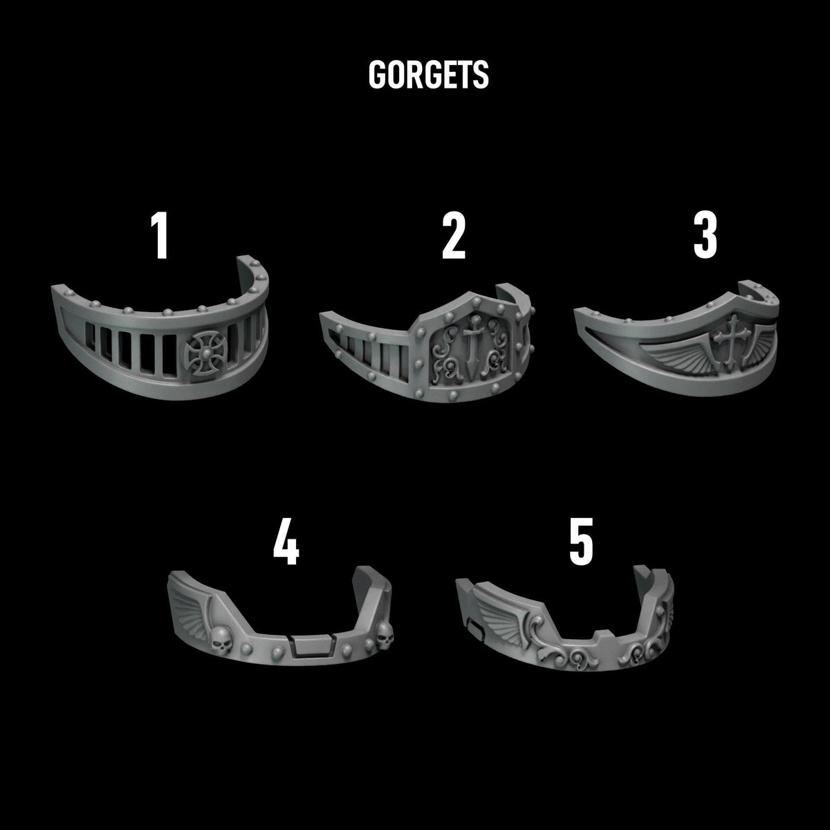Eternal Pilgrims Termi pack Gorgets & shins – Dark Angels Compatible Bits, GreyTide Studio – 16K resin bits – photo 3 of 3
