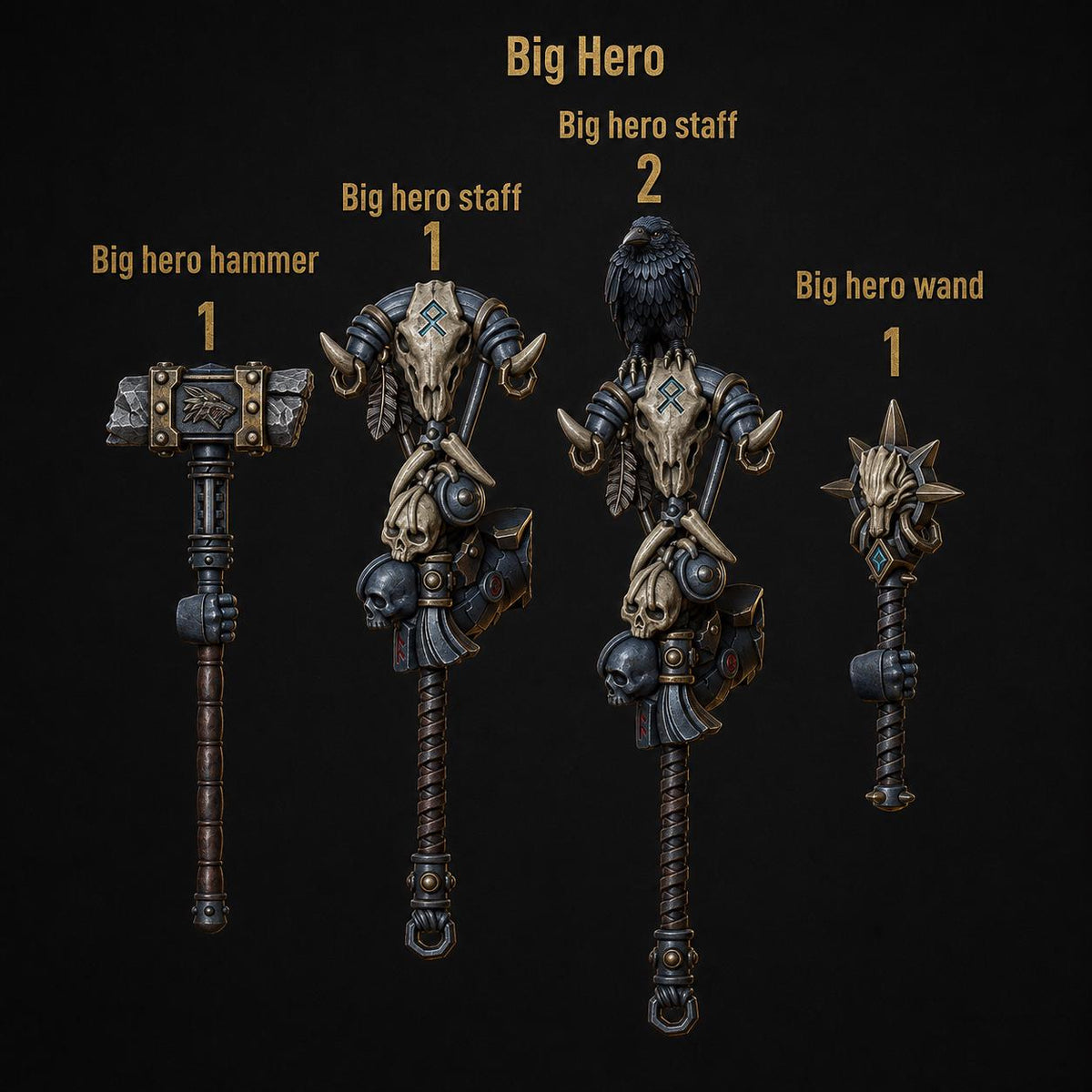 Primal Hounds Big Armor Hero Pack – Space Wolves Compatible Bits, GreyTide Studio – 3D printed 16K resin bits – photo 2 of 6