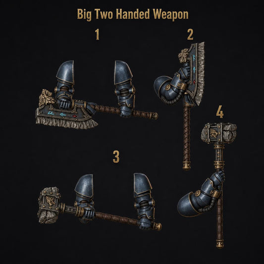 Primal Hounds Big Armor Two Handed Weapons – Space Wolves Compatible Bits, GreyTide Studio – 16K resin bits – main photo